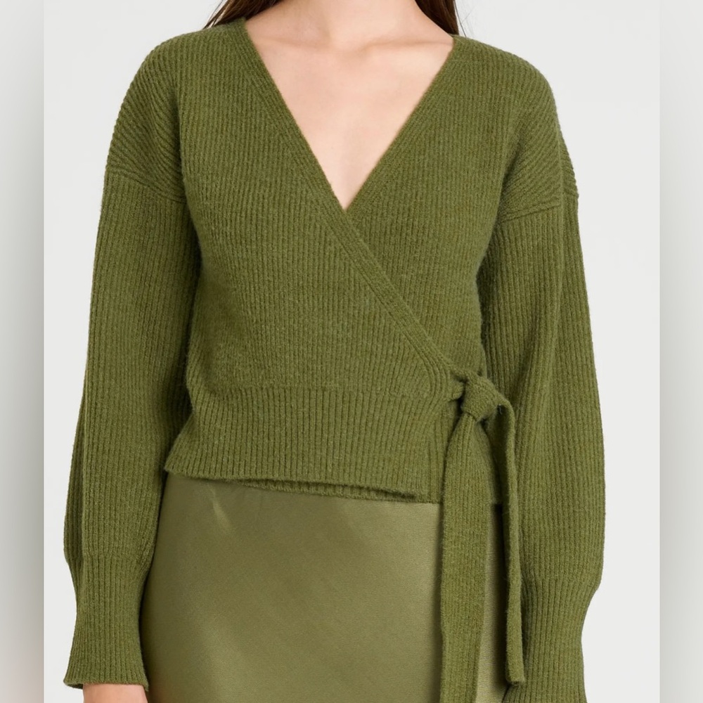WAYF…Knit wrap sweater supersoft bouclé yarn